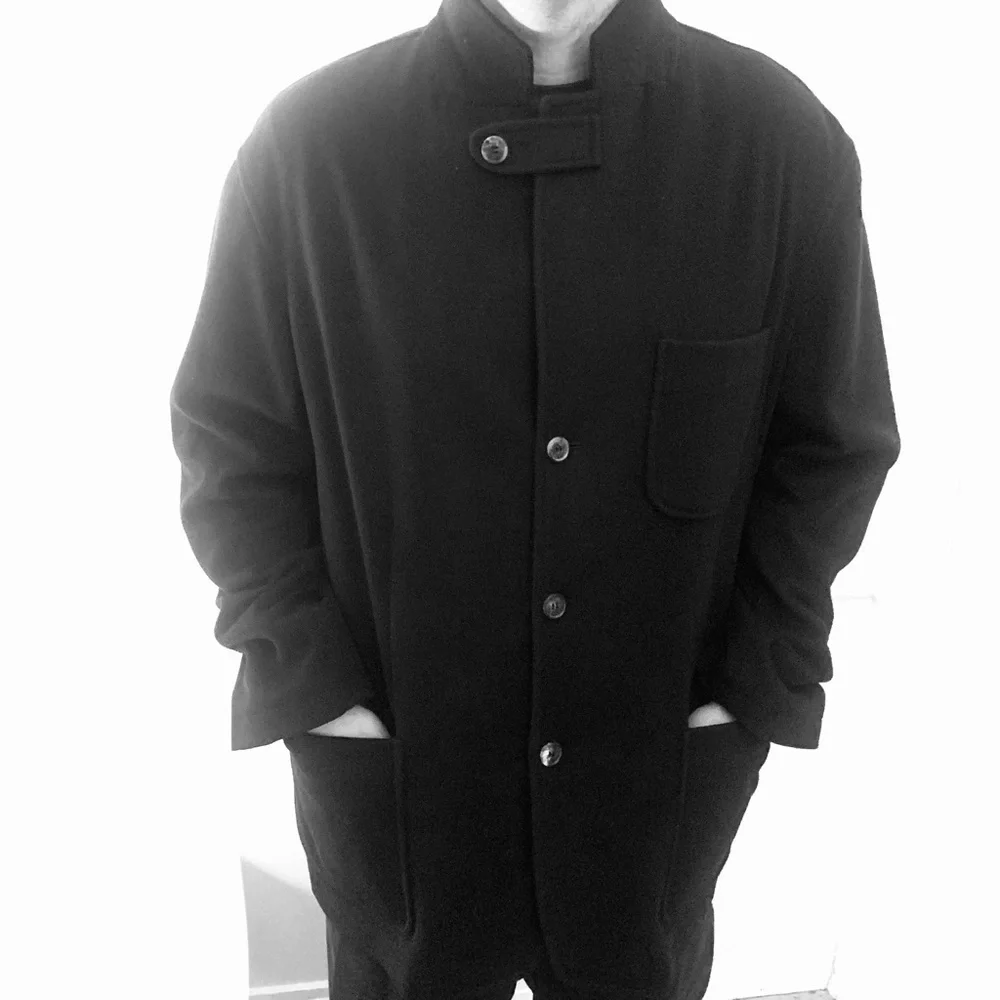 LUCIANO BARBERA Wool Single Breasted Coat, Black